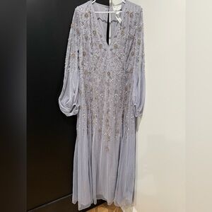 ASOS Long Sleeve Embellished Dress Lavender